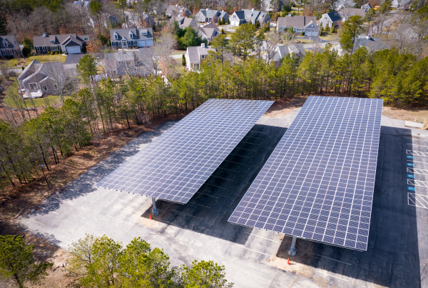 PR on completed solar carport system in Massachusetts